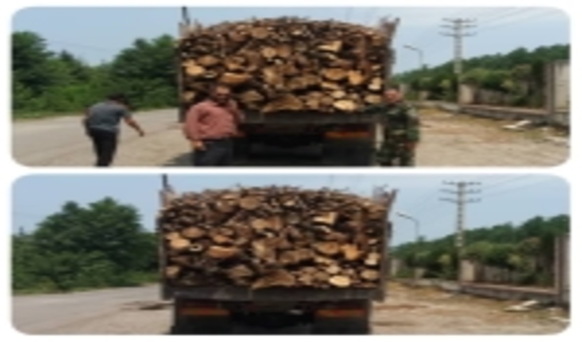 توقیف کامیون حامل 8 تن هیزم غیرمجاز در نشتارود