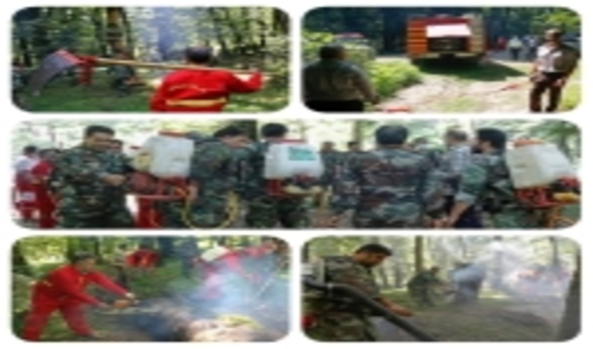 مانور اطفای حریق در تنکابن برگزار شد