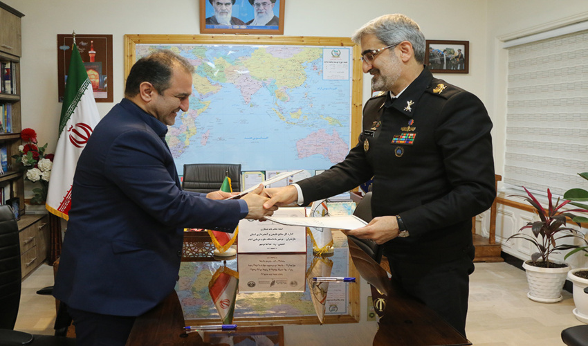  تفاهم نامه همکاری منابع طبیعی و دانشگاه علوم دریایی ارتش در نوشهر 