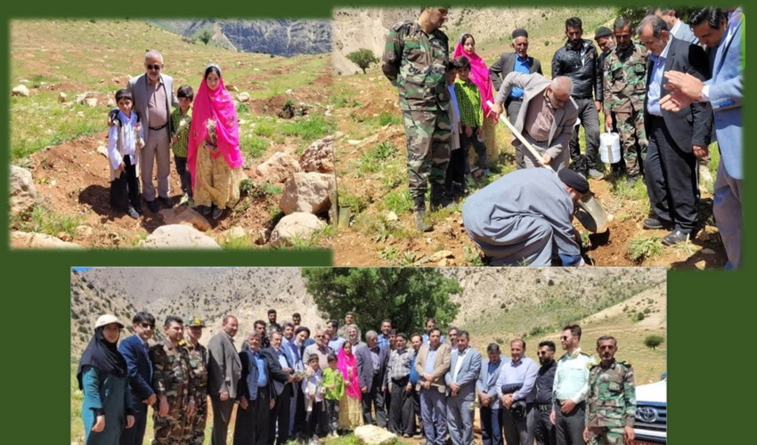 طرح 40 هکتاری بذرکاری بادام دیم کیار؛ مشارکت عینی مردم در منابع طبیعی