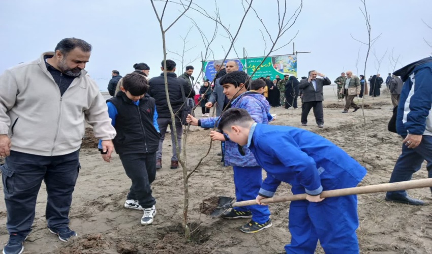 کسب مقام اول کشوری توسط دبستان شهید امینی شیرود در طرح نهالکاری(در سایه پدر )